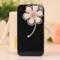 New Bling Crystal White Pearl Daisy iPhone 4/4S Case