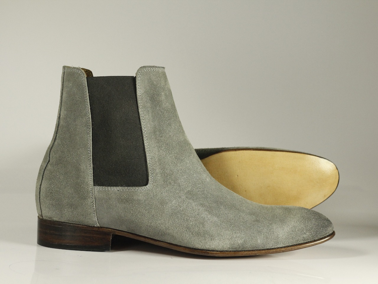 New Stylish Handmade Men's Gray Suede Chelsea Boots, Men Ankle Boots
