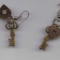 Heart and Key Earrings