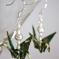 Origami Earrings - Green 