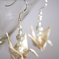 Origami Earrings - White