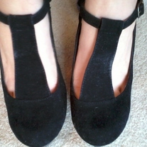 Charlotte Russe Black T-Strap Heels