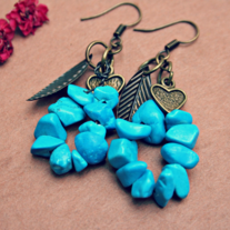 suvi. turquoise and leaf earrings