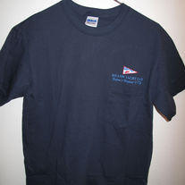 Cotton T-Shirt, Front-Pocket, Short Sleeve (Navy)