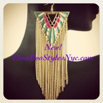 Tribal Earrings - Mint