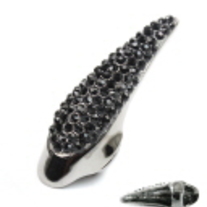 Black "Ice Pick"Rhinestone Finger Ring
