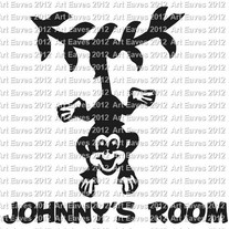 Hanging Monkey Decal Personalized Vinyl Decal