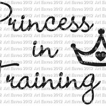 Princess In Training Vinyl with Crown Vinyl Decal