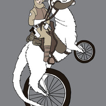 Luke riding tauntaun bike, 5x7 print