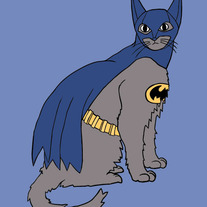 Batman cat, 5x7 print