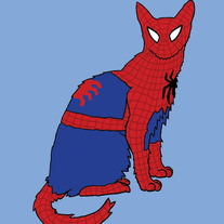 Spiderman cat, 5x7 print