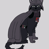 Darth Vader cat, 5x7 print
