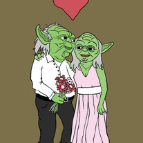 Mr and Mrs Yoda, 5x7 print