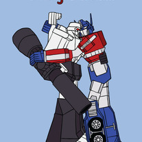 Optimus Prime and Megatron forgiveness, 5x7 print