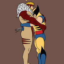Wolverine and Sabertooth forgiveness, 5x7 print