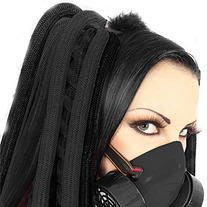 † *CYBER GOTH,DIY JET BLACK RESPIRATOR STYLE GAS MASK †