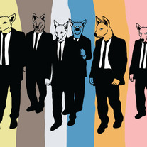 Reservoir dogs, as dogs, 5x7 print