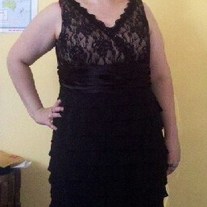 S.L. Fashions Lace and Ruffle Tiered Dress. 18W