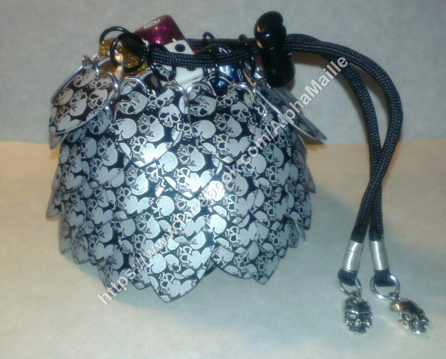 charon s soul dice bag laser engraved scalemaille chainmail