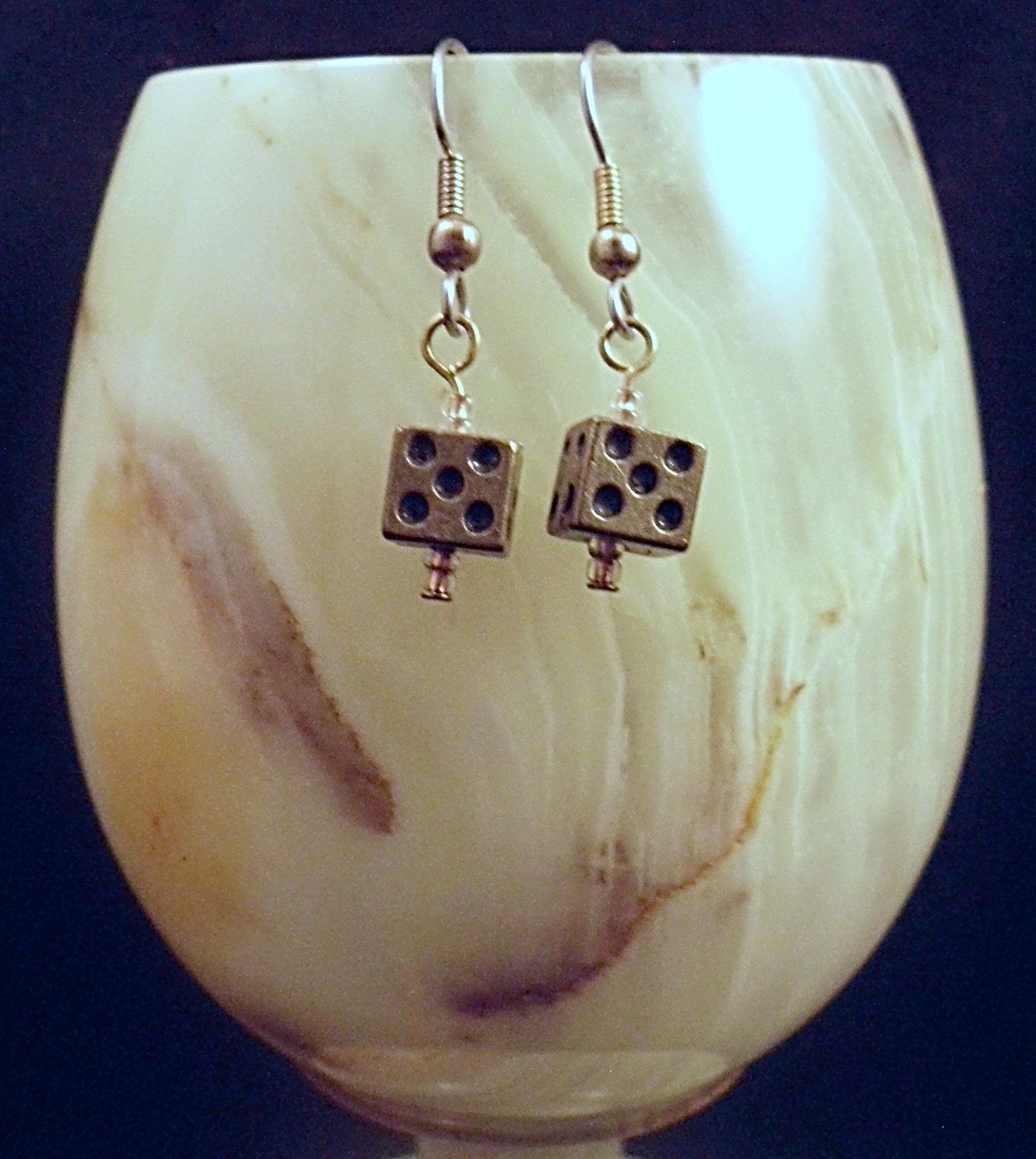 Brass Dice Earrings · Lighted Jewels · Online Store Powered by Storenvy