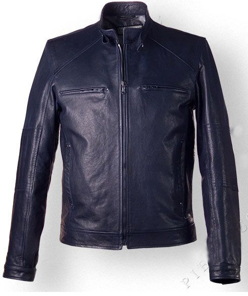 MENS VINTAGE STYLE LEATHER JACKET IN DARK BLUE COLOR on ... (492 x 586 Pixel)