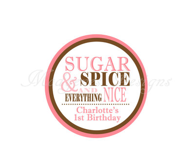Personalized Sugar And Spice Printable Labels Stickers Or
