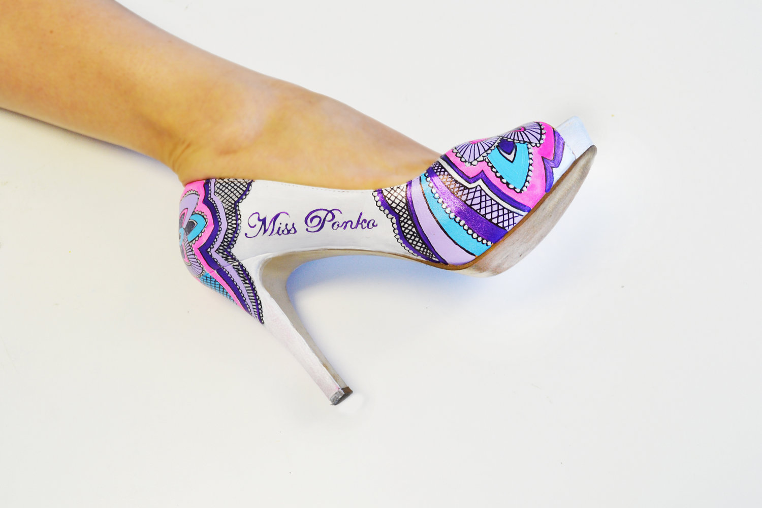 hand painted wedding shoes