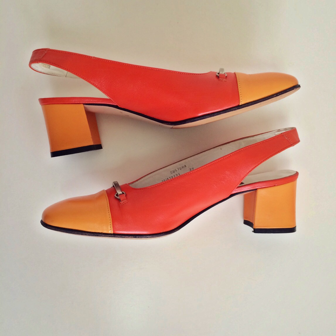 BALLY TwoTone Orange Slingbacks (37) on Storenvy