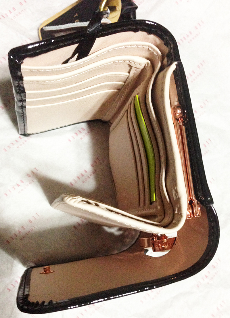Ted Baker Women Bow Enamel Small Patent Leather Clutch Wallet Purse