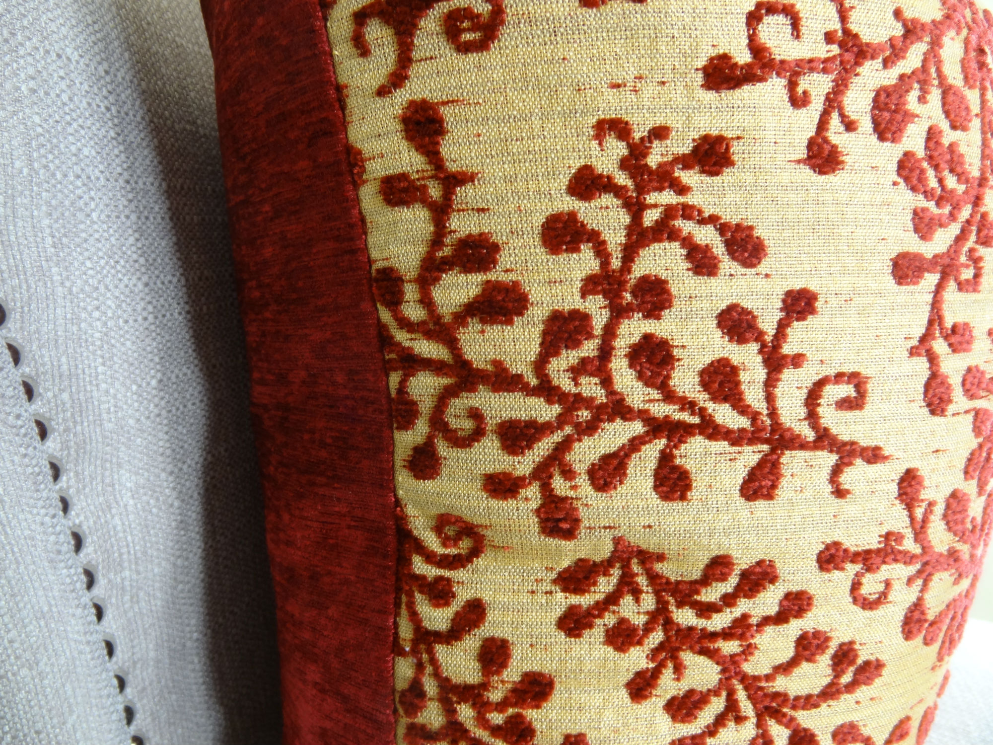 20 X 20 Designer Red Burgundy Throw Pillow Decorative Throw