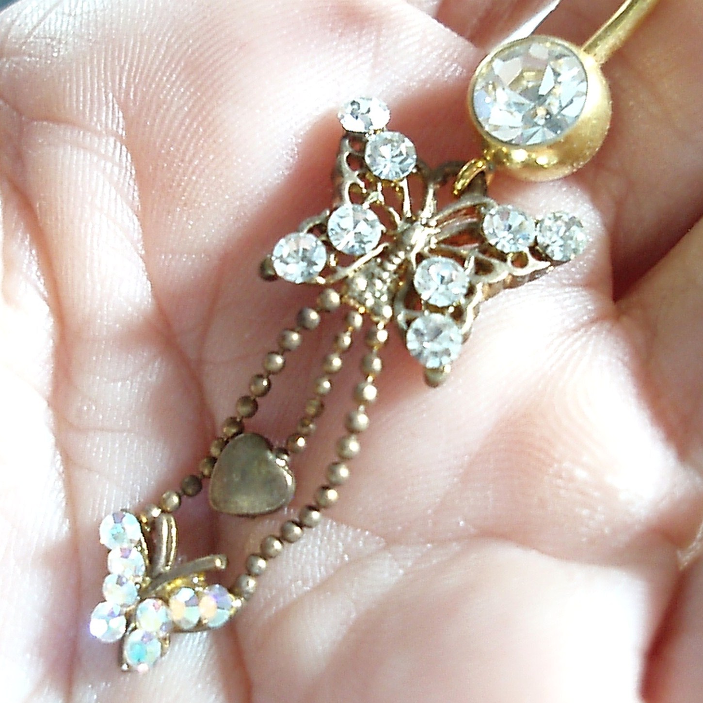 Gold Tone Sparkling Butterfly Belly Ring on Storenvy