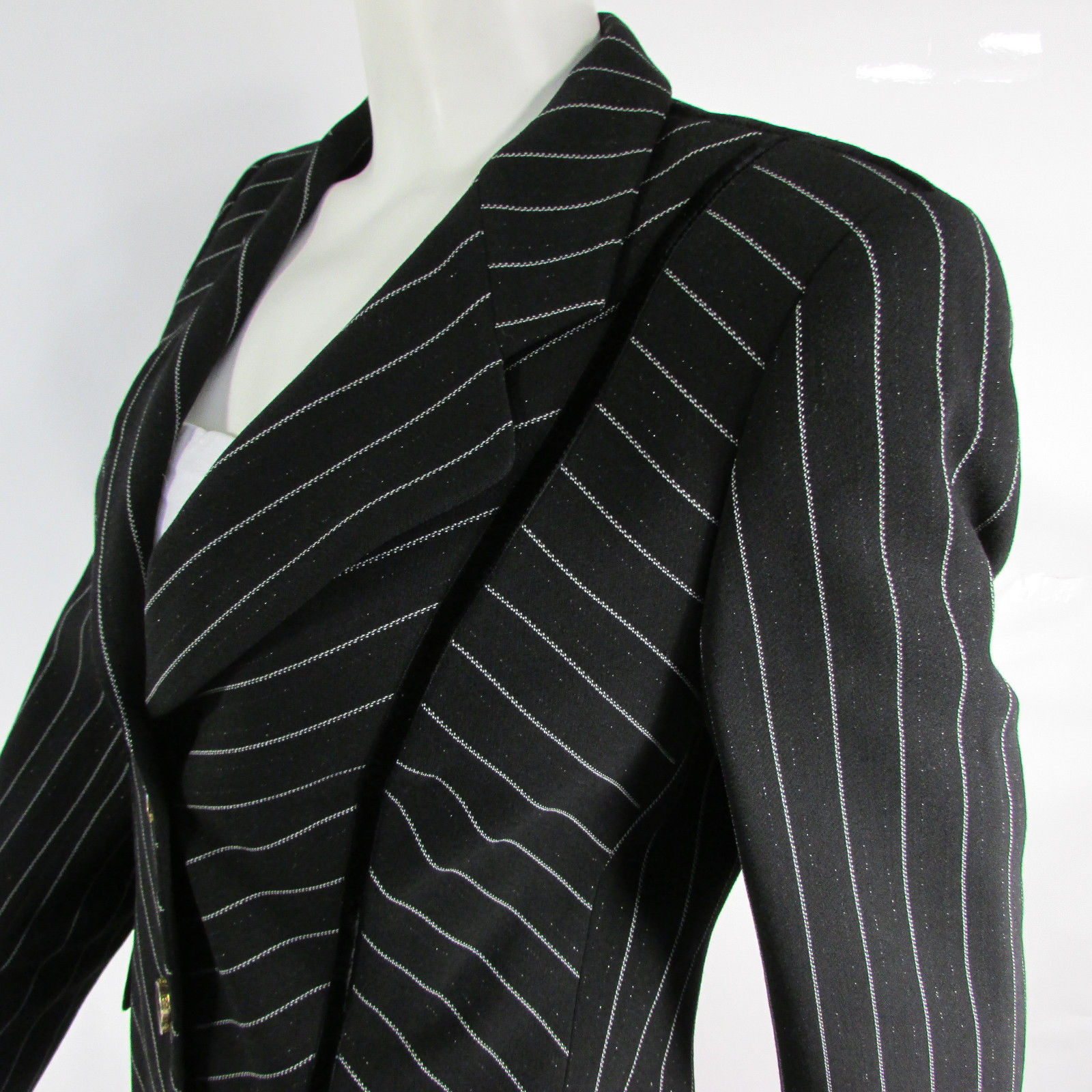womens black and white pinstripe pants