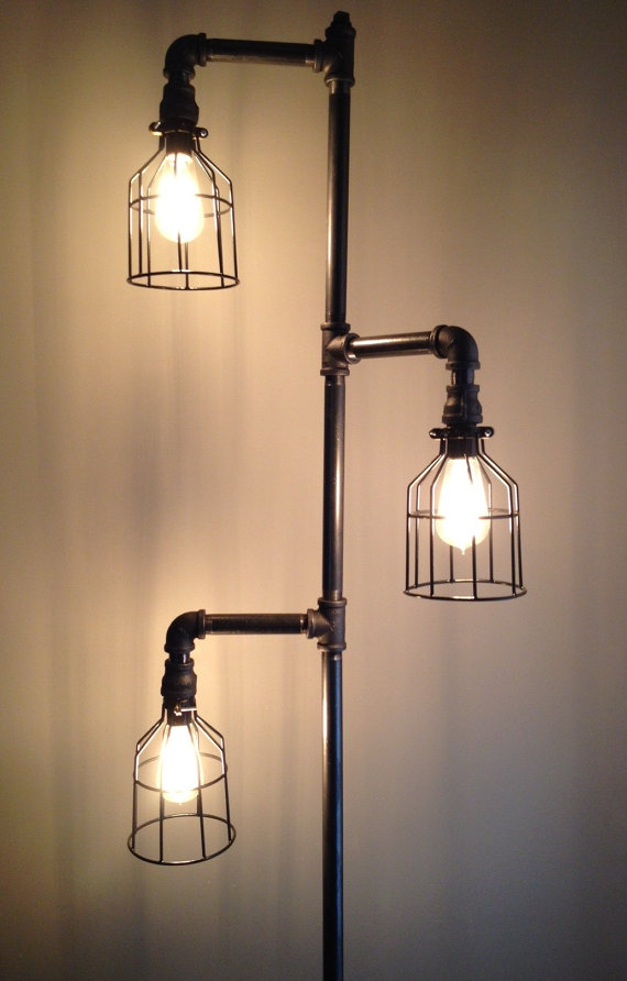 diy black pipe floor lamp