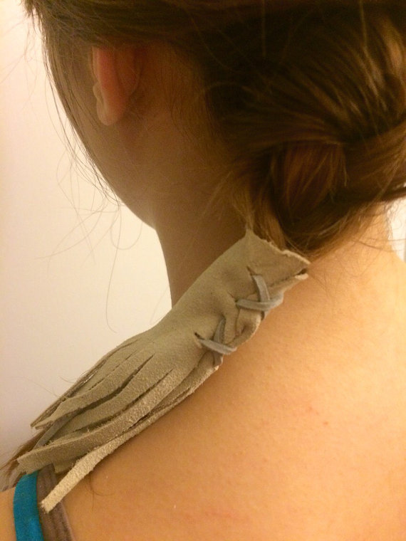 Handmade Leather Braid Wrap Fringe Hair Ties Hair Accessory