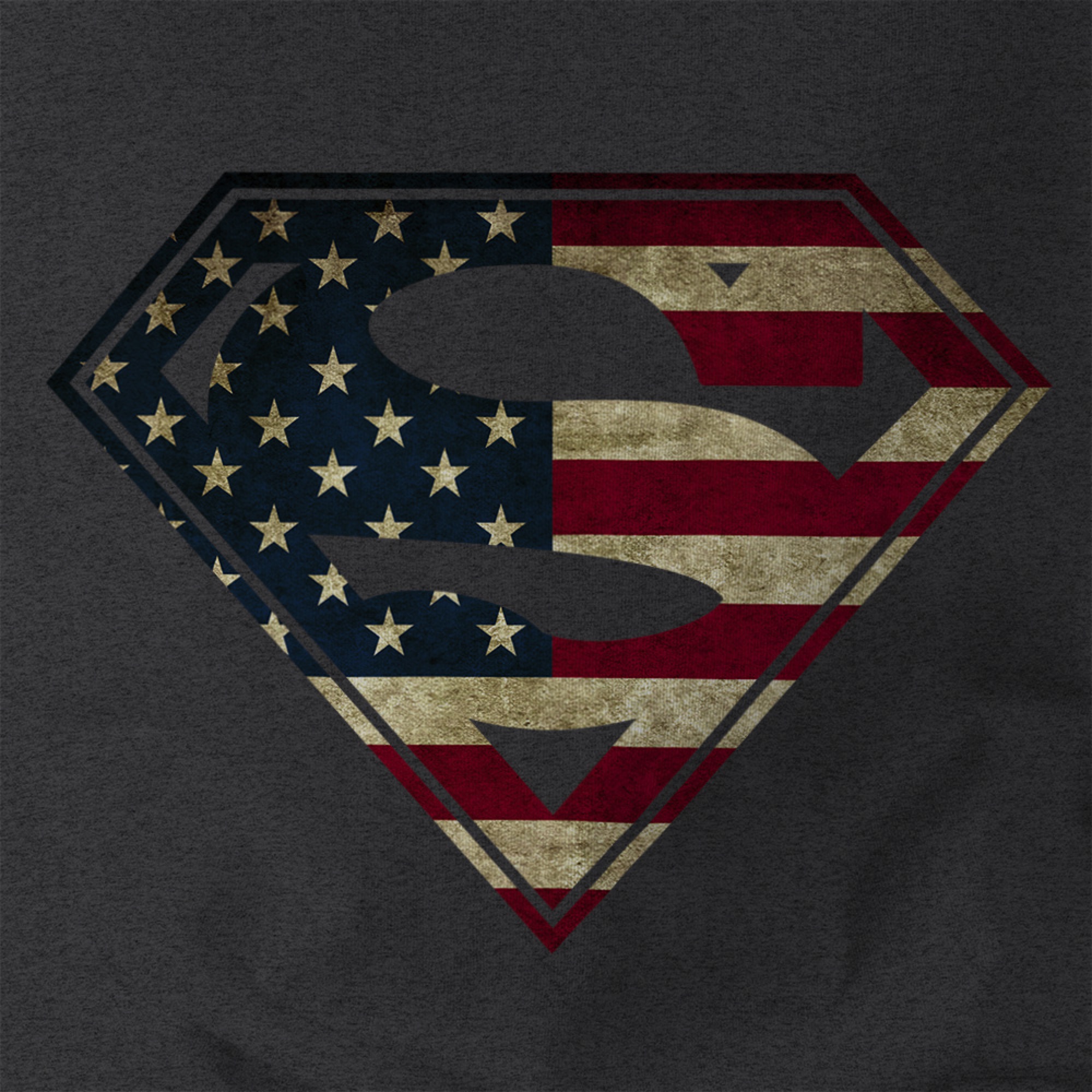 Adult American Flag in Superman Logo Shield TShirt • DC