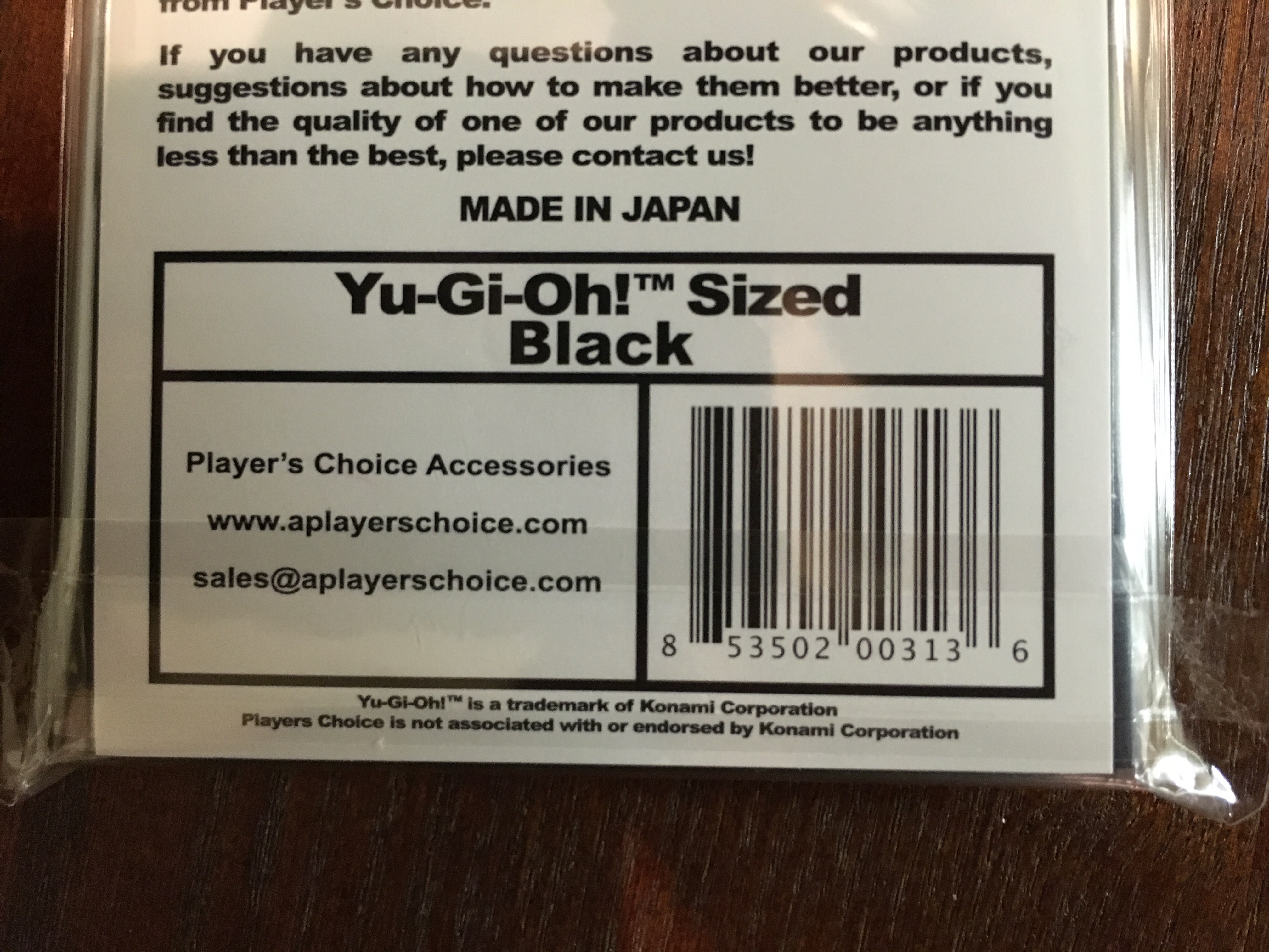 YuGiOh Players Choice 60 Count YuGiOh Size Japanese Quality Gaming Card Sleeves