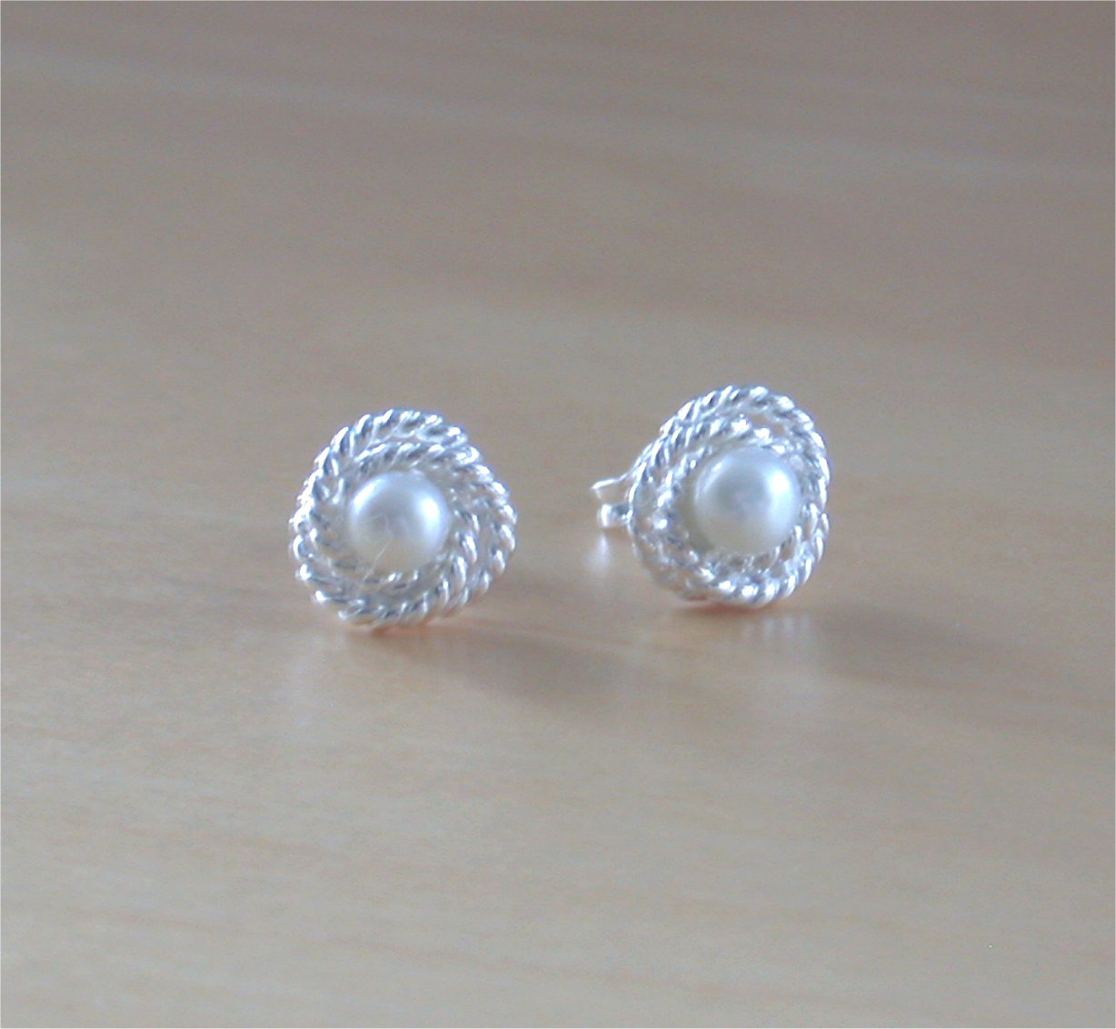 white pearl studs