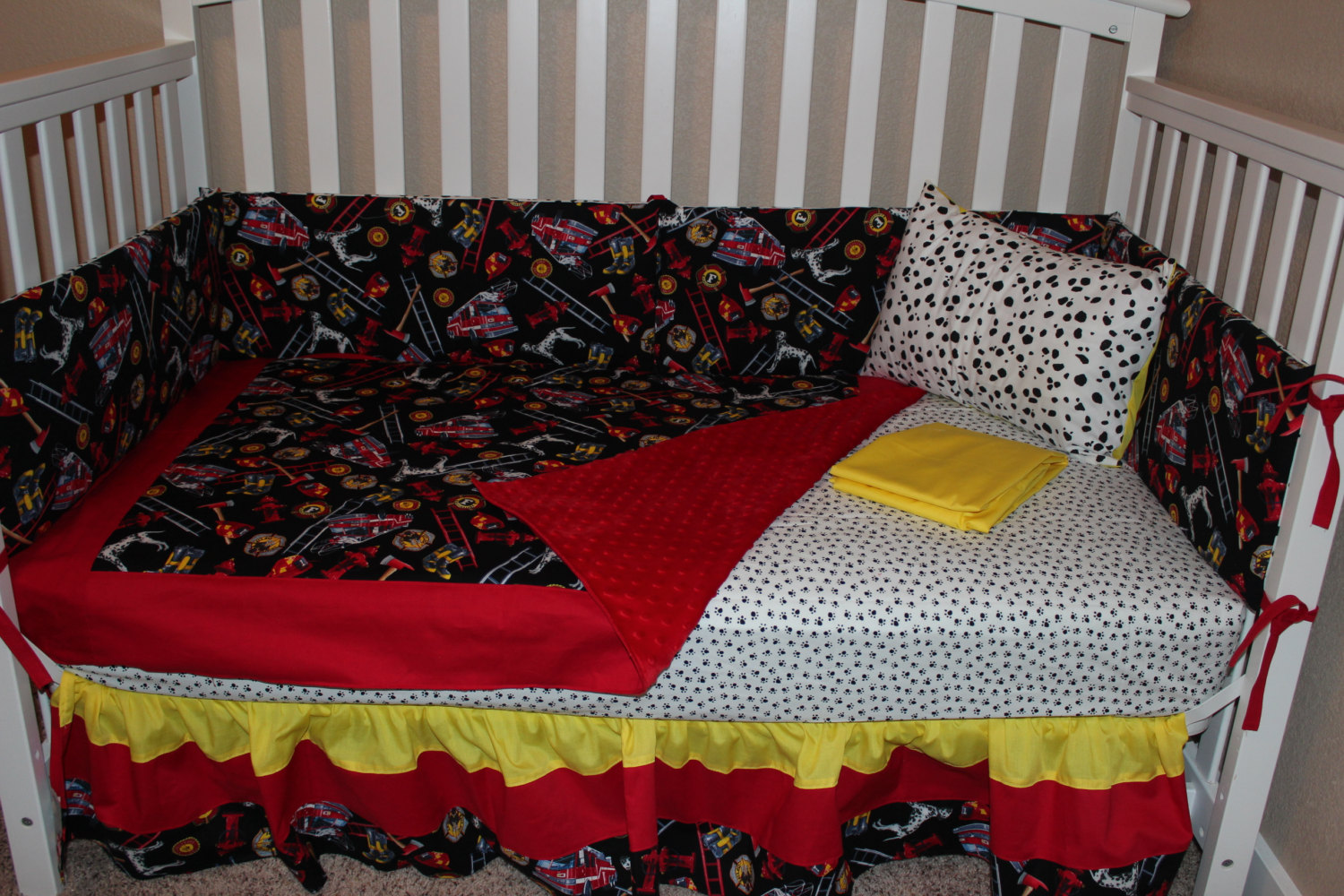 fireman crib bedding
