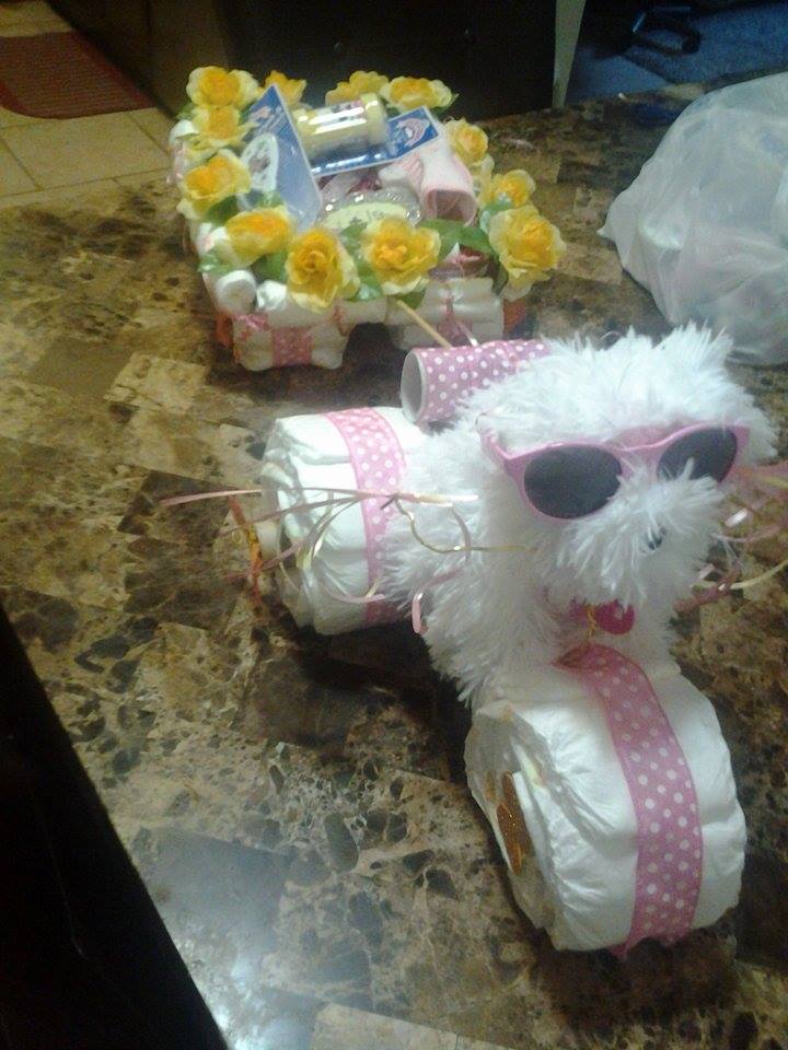 tricycle diaper cake with wagon