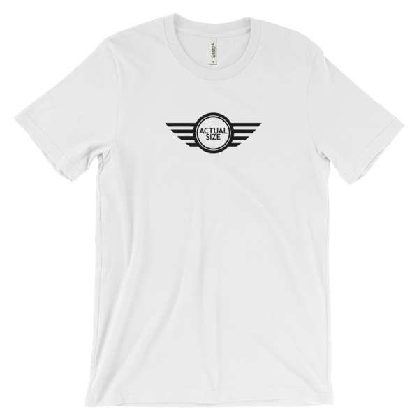 Mini Cooper Actual Size Logo In Black Unisex Short Sleeve T Shirt