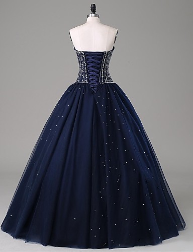 Hot Sales Navy Blue Ball Gown Prom Dresses,Sweetheart