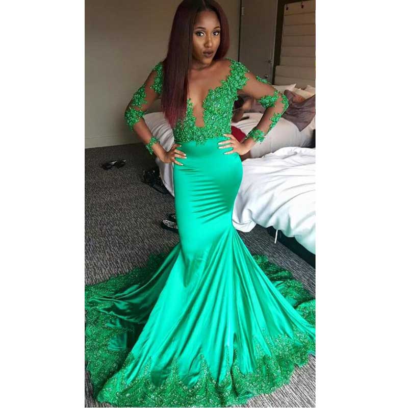 Long Green Dresses