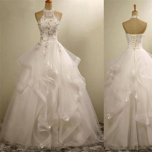 halter wedding gown
