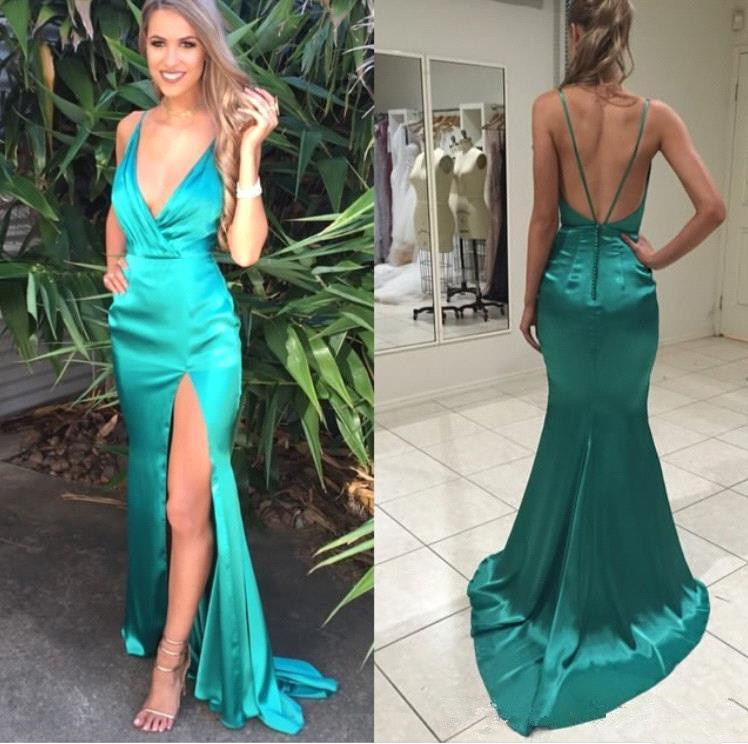sexy green prom dress
