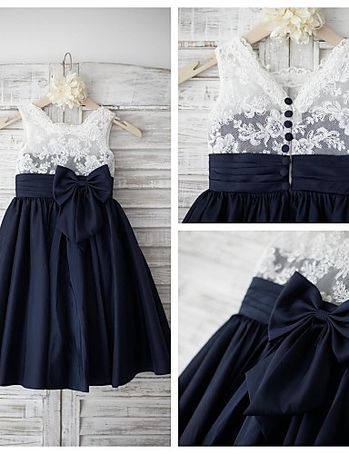 dark blue flower girl dresses