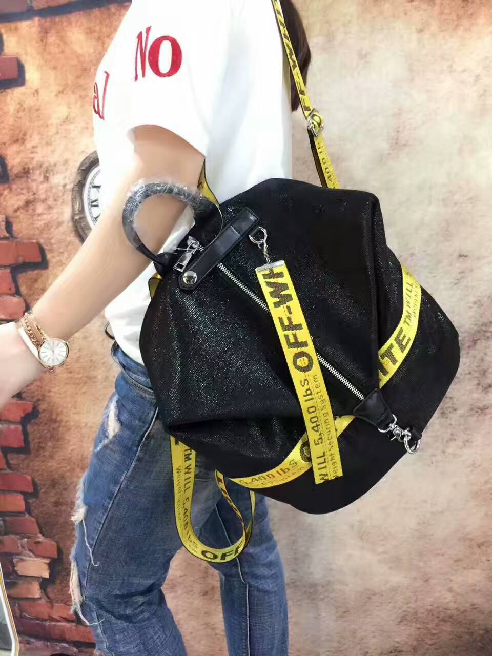 black backpack handbag