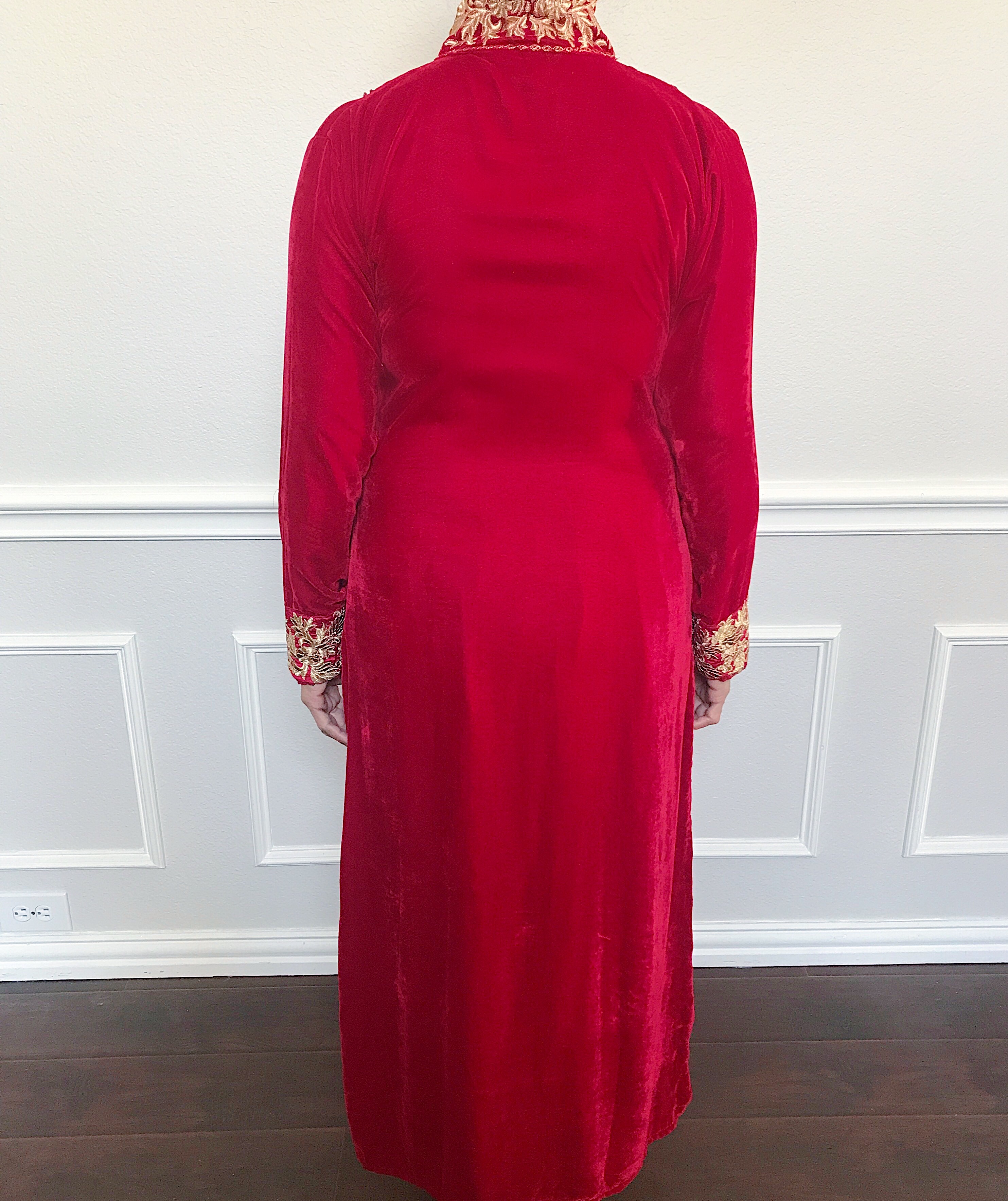 Red Velvet Suit with Gold Threadwork Details · Rida's PopUp Shop