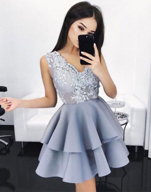light grey homecoming dresses
