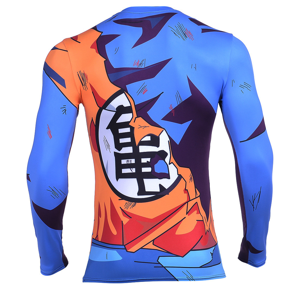 Goku Uniform Outfit Battle Damaged Workout Long Sleeves T