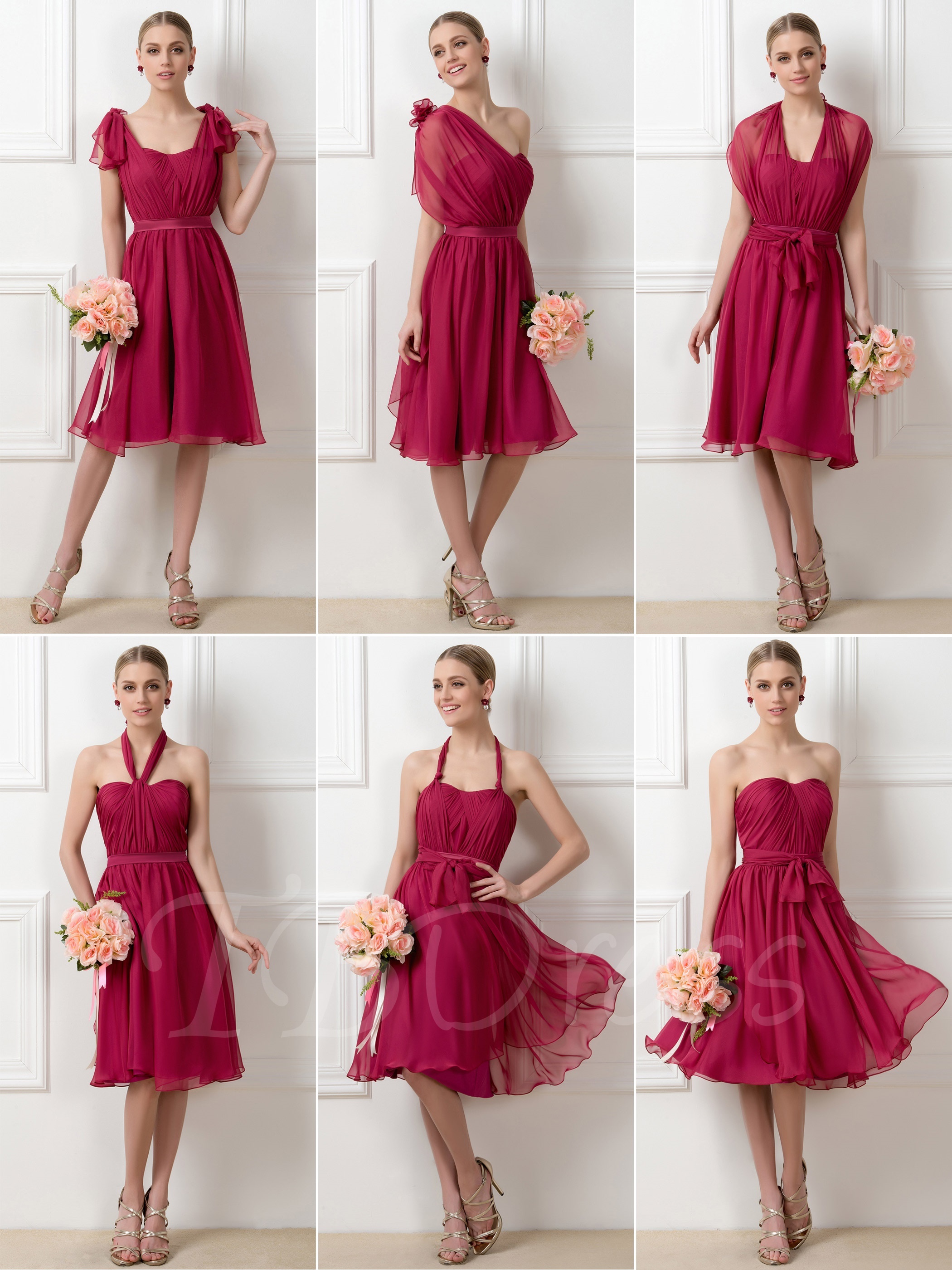 short convertible bridesmaid dress